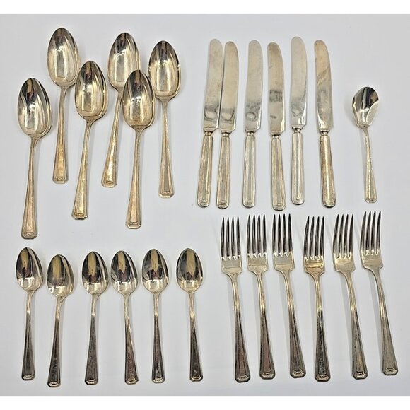 Wm. A. Rogers 25 Piece Nickel Silver Flatware Spoons Forks Knives Replacements - Picture 1 of 13